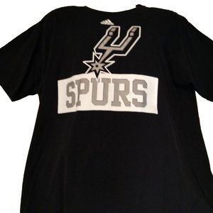 Spurs NBA Adidas Shirt Mens XL Black The Go To Tee 100% Cotton Short Sleeve Tee